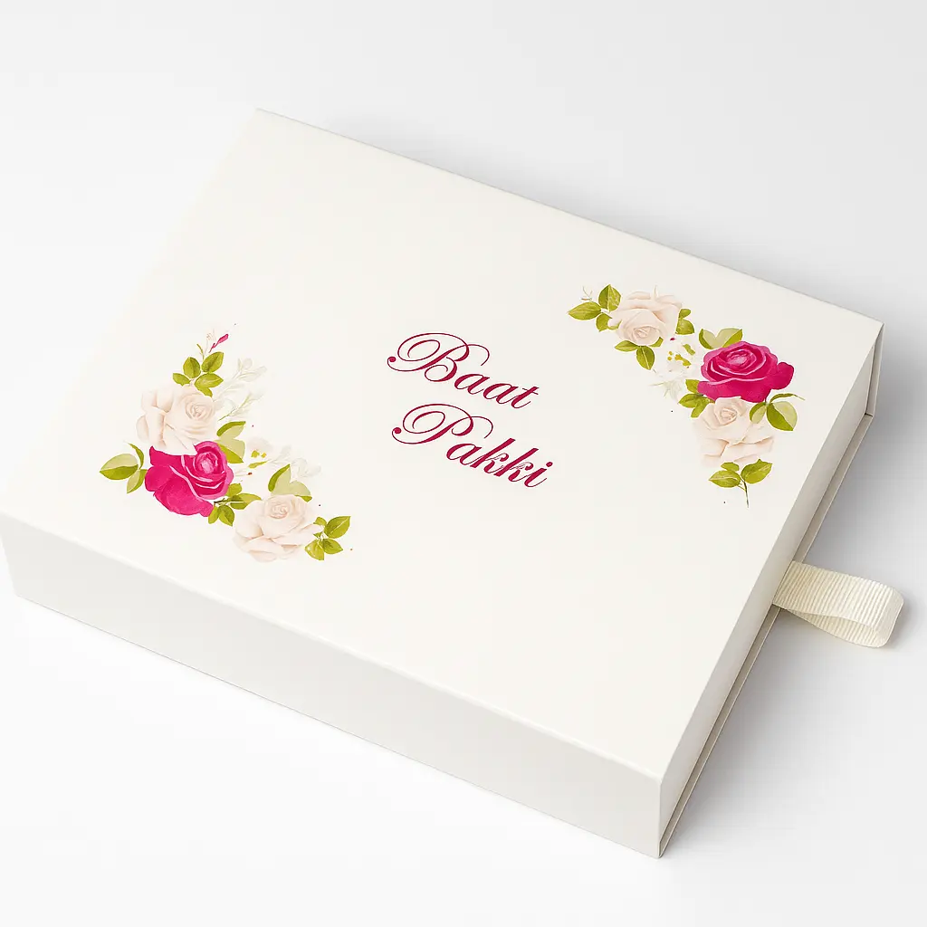 B17 03 (7.25''x1.5''x7.25'') White Gift Box | Sweet Gift Box for 1/2kg
