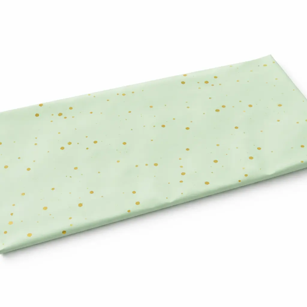 [W01NT08GREN] W01 08 - Luxury Mint Green & Gold Speckled Gift Wrapping Paper Sheets