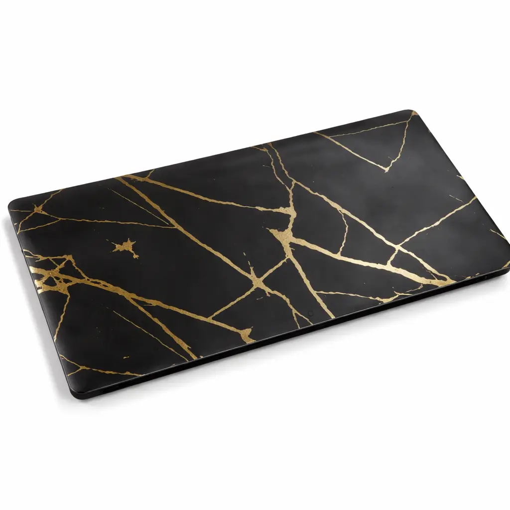 [W01NT01BLAK] W01 01 Luxury Black & Gold Marble Gift Wrapping Paper Sheets