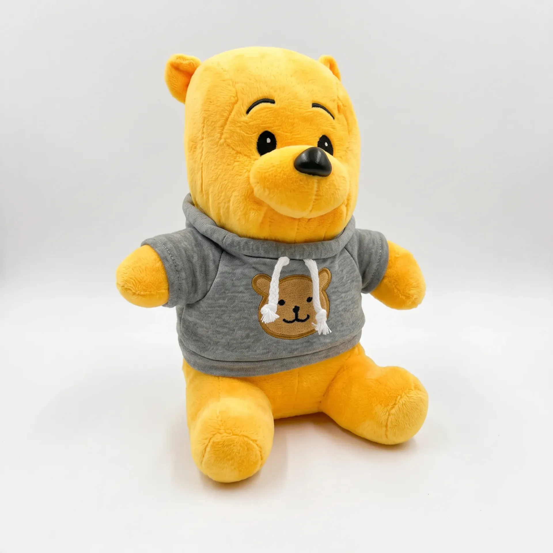 [TOYPOOHSMAL] Toy Pooh Small | Adorable Yellow Bear Soft Plush in Grey Hoodie