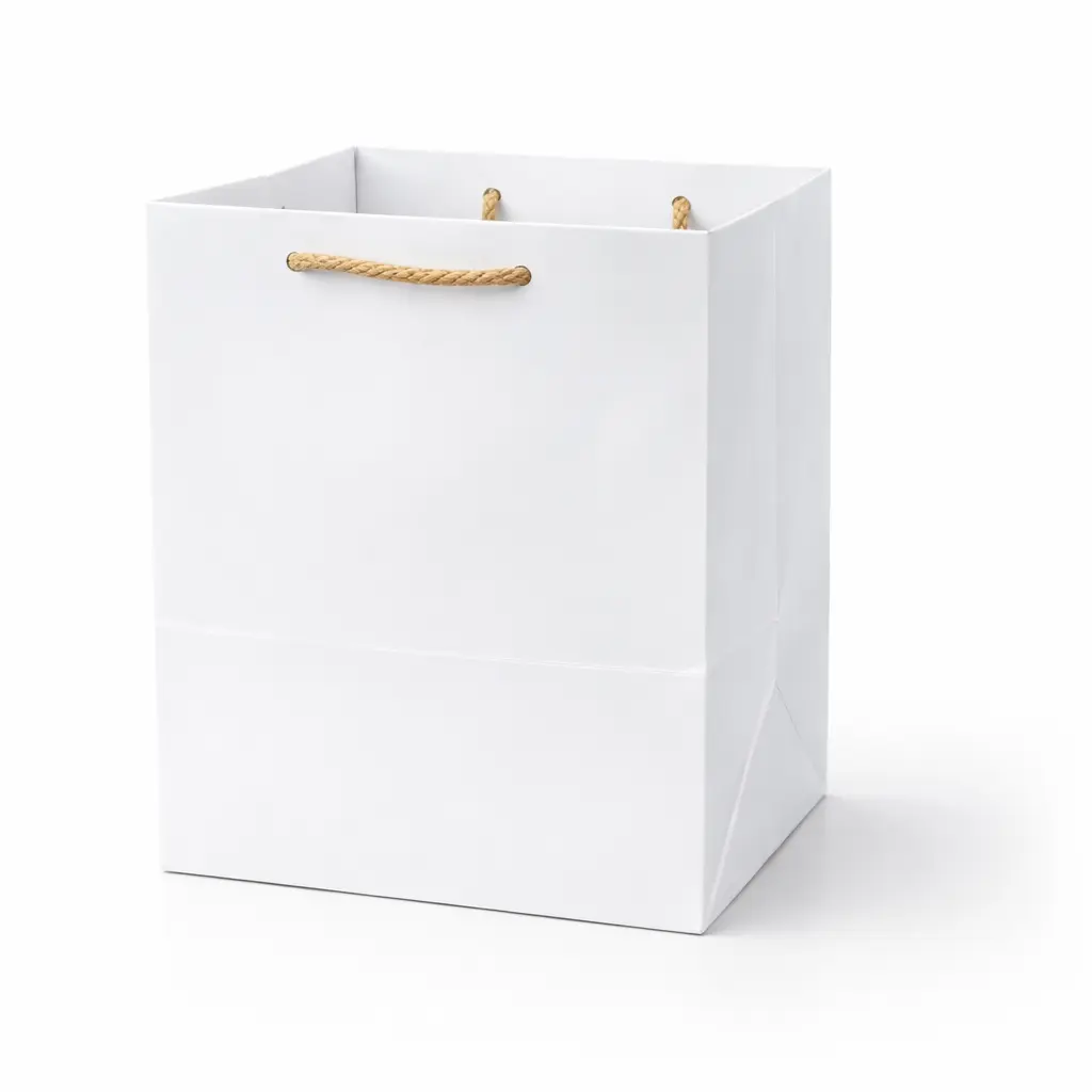 H06 03 (9"x9"x8.5") White Plain Gift Bag | Perfect for Medium-Sized Items, Books, Small Apparel, Sweets, Cosmetic Sets, and Special Event Giveaways