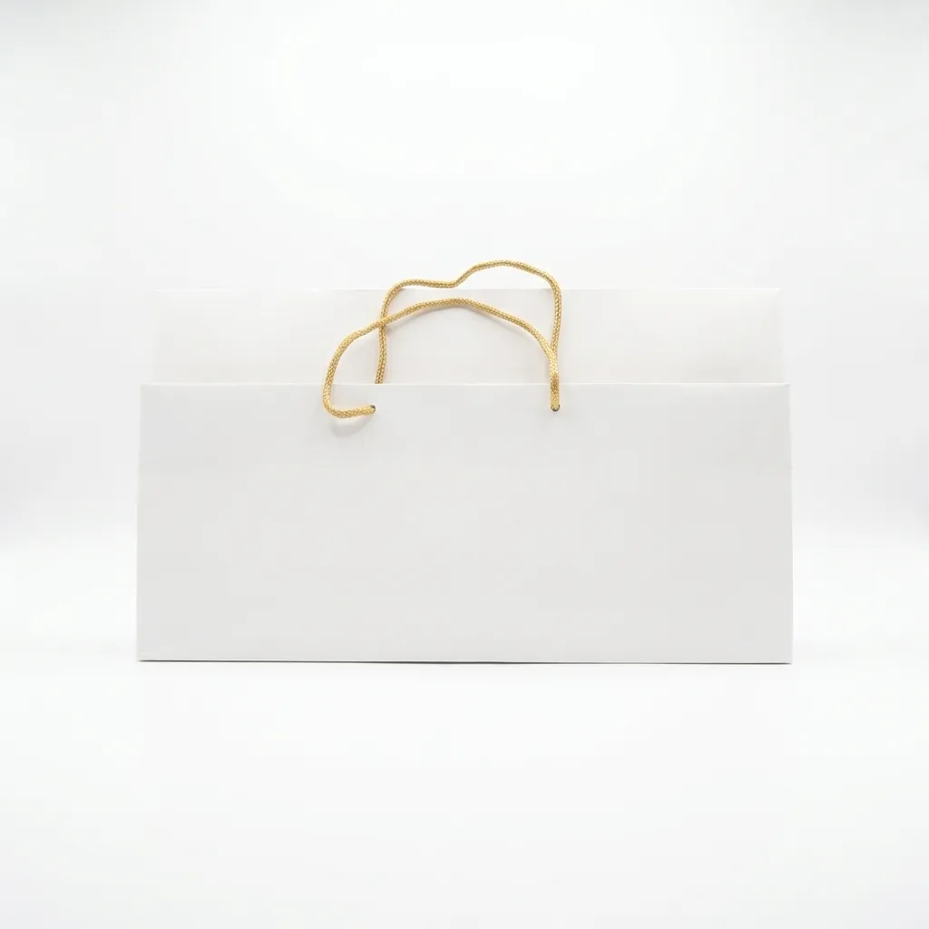 [H0905WHITE0] H09 05 (9.5"x17"x7") Plain White Gift Bag | Perfect for Apparel, Gift Sets, Wedding Favors, and Presentation Packaging