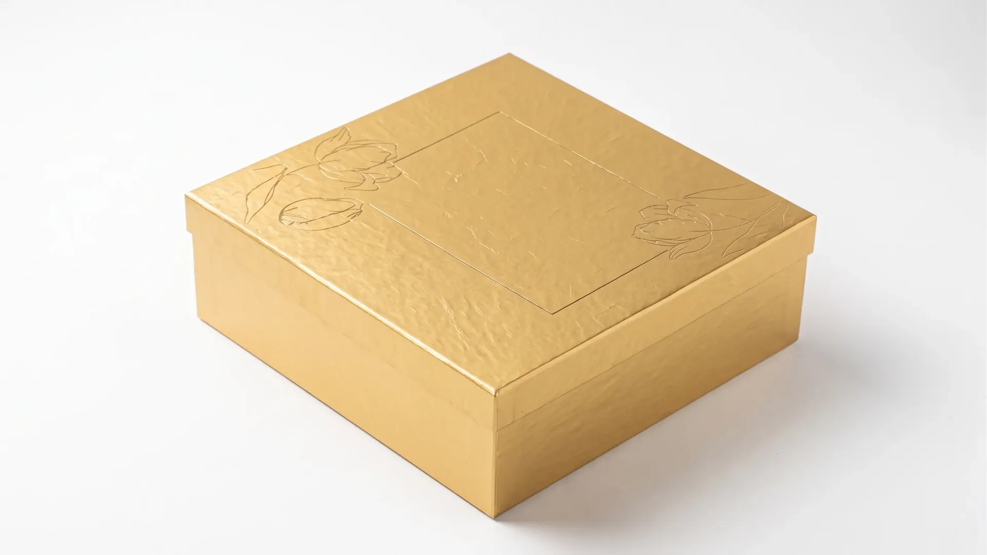 [B46S03GOLDN] B46S 03 (10"x10"x4" Inches) Golden Gift Box | Wedding Gift Box | Birthday Gift Box | Eidi Box