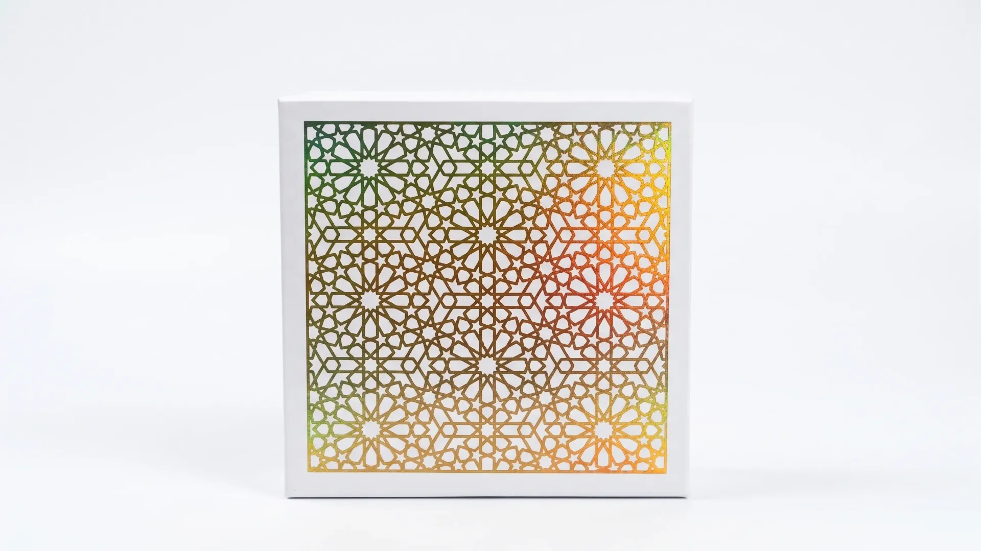B46S 10 (10"x10"x4" Inches) White Gift Box with Golden Foil | Wedding Gift Box | Birthday Gift Box | Eidi Box