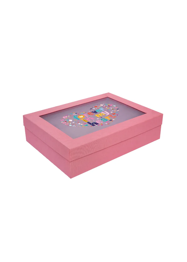 B36 04 (12"x16"x4" Inches) Pink Window Display Gift Box | Valentine's Day Gift Box | Anniversary Gift Box | Mother's Day Gift Box
