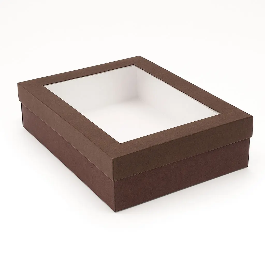 B36 07 (12"x16"x4" Inches) Brown Window Display Gift Box | Birthday Gift Box | Eid Gift Box | Wedding Gift Box
