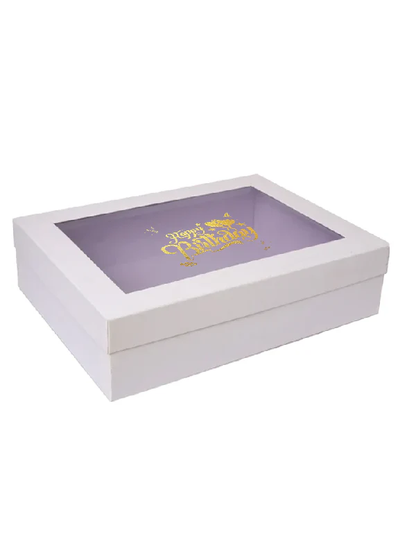 B36 08 (12"x16"x4" Inches) White Window Display Gift Box | Birthday Gift Box