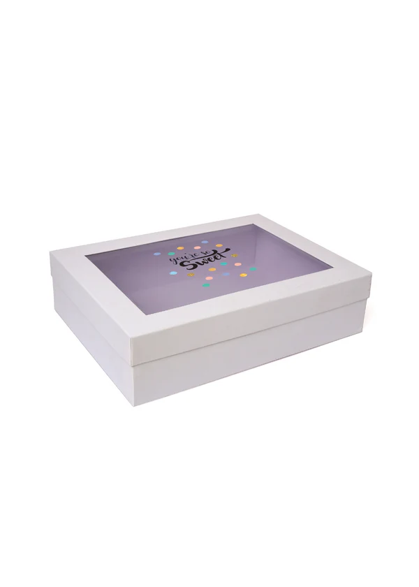 B36 13 (12"x16"x4" Inches) White Window Display Gift Box | Valentine's Day Gift Box | Anniversary Gift Box | Mother's Day Gift Box