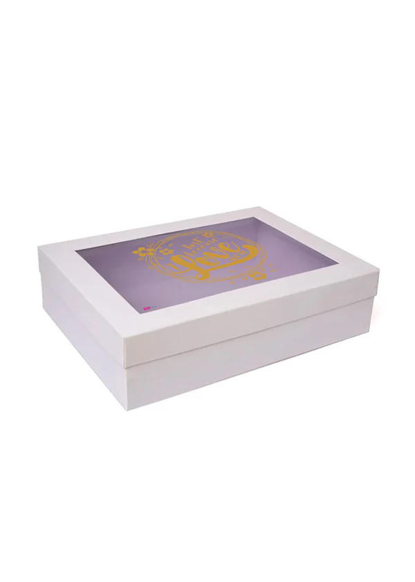 B36 21 (12"x16"x4" Inches) White Window Display Gift Box | Valentine's Day Gift Box | Anniversary Gift Box | Proposal Gift Box