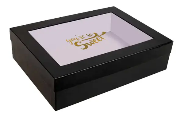 B36 22 (12"x16"x4" Inches) Black Window Display Gift Box | Valentine's Day Gift Box | Anniversary Gift Box | Mother's Day Gift Box