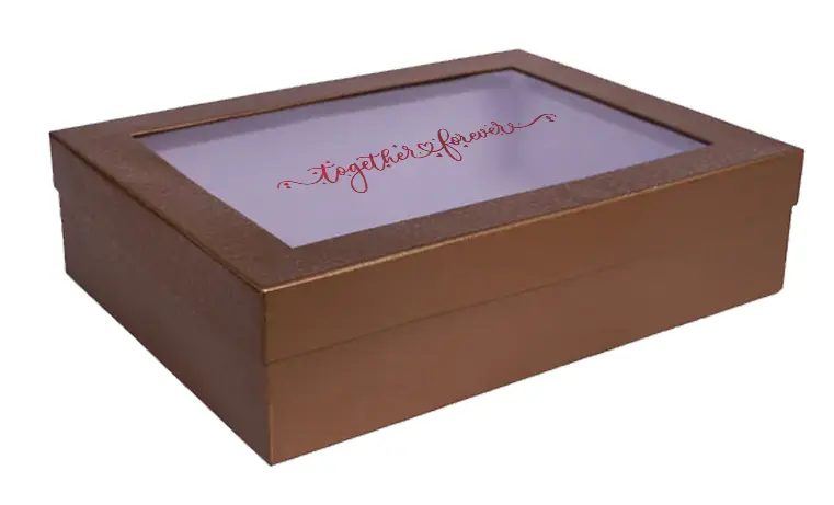 B36 26 (12"x16"x4" Inches) Brown Window Display Gift Box | Wedding Gift Box | Anniversary Gift Box | Couple's Gift Box