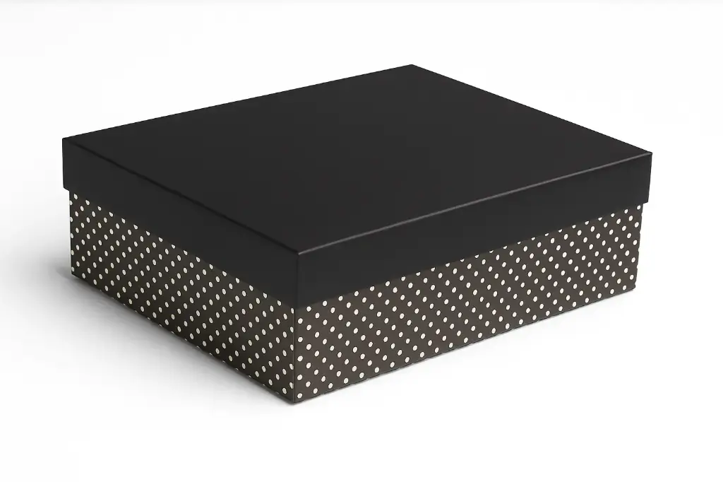 B35 03 (11"x14"x4") Black & White Polka Dot Gift Box  | Birthday Gift Box | Formal Occasion Gift Box | Corporate Gift Box | Eid Gift Box 