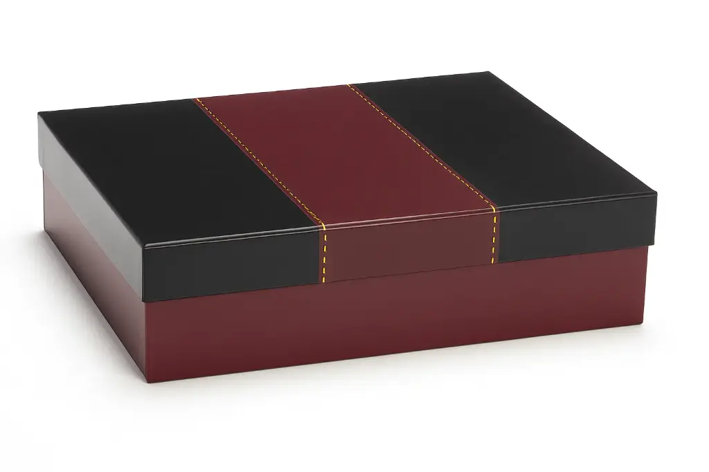 B35 08 (11"x14"x4") Burgundy & Black Gift Box | Apparel Gift Box | Gift Set Box | Corporate Gift Box | Wedding Gift Box | Anniversary Gift Box 
