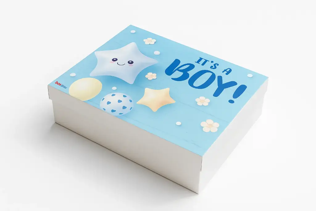 B35 55 (11"x14"x4") Blue Gift Box | Baby Shower Gift Box | Newborn Boy Gift Box | Gender Reveal Gift Box | Baby Essentials Packaging 