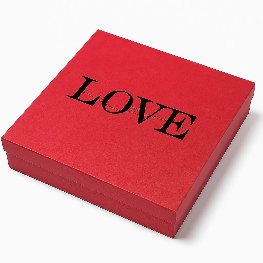 B23 10 (12"x12."x2.5") Red "LOVE" Gift Box | Romantic Gift Box | Valentine's Day Gift Box | Anniversary Gift Box | Wedding Gift Box | Engagement Gift Box 