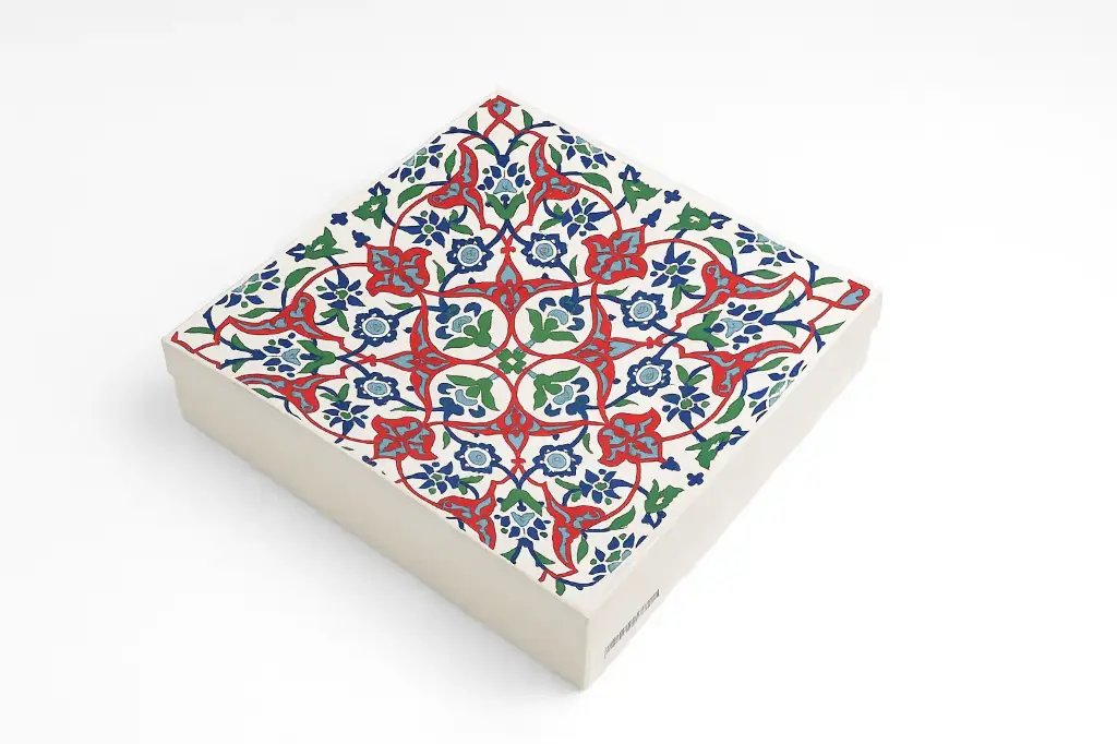 B23 15 (12"x12."x2.5") White Gift Box | Beautiful Ramadan Gift Box | Islamic Celebrations Gift Box | Artisan Design Gift Box Pakistan 