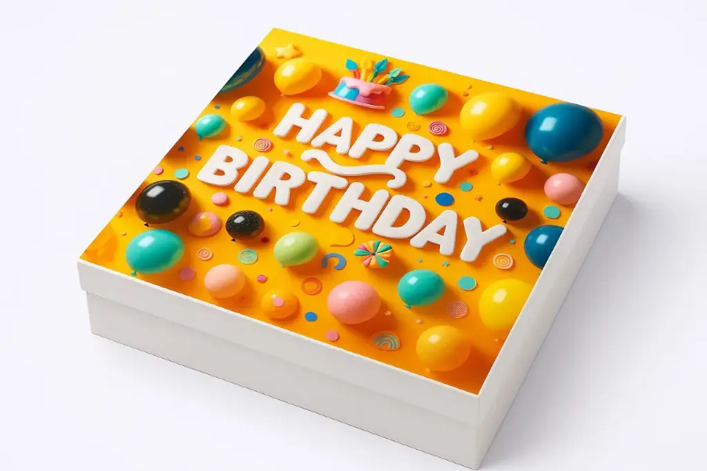 [B2338000000] B23 38 (12"x12."x2.5") Yellow Gift Box | Birthday Celebration Gift Box | Party Favors Gift Box | Festive Gifts 