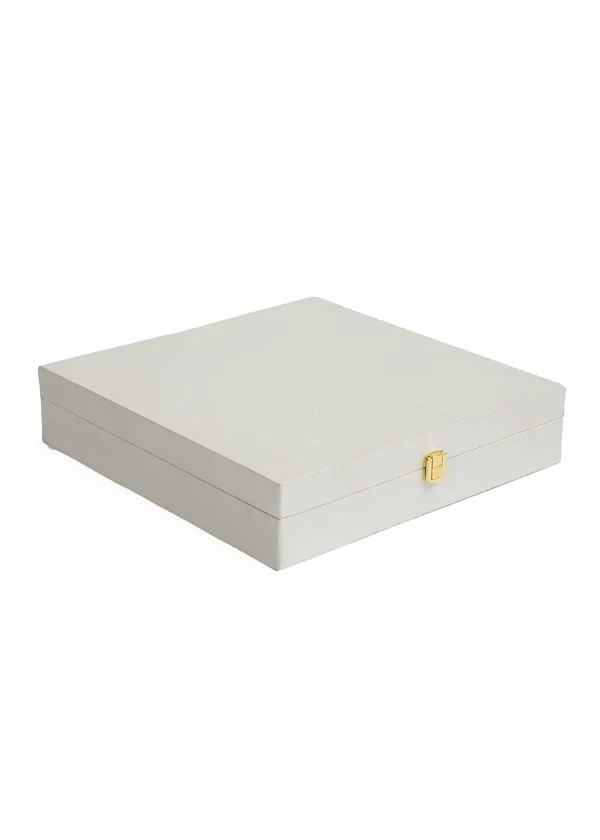 B23 43 (12"x12."x2.5") Ivory Wooden Gift Box | Hamper Gift Box | Luxury Packaging Solution | Valentines Gift Box | Wedding Gift Box