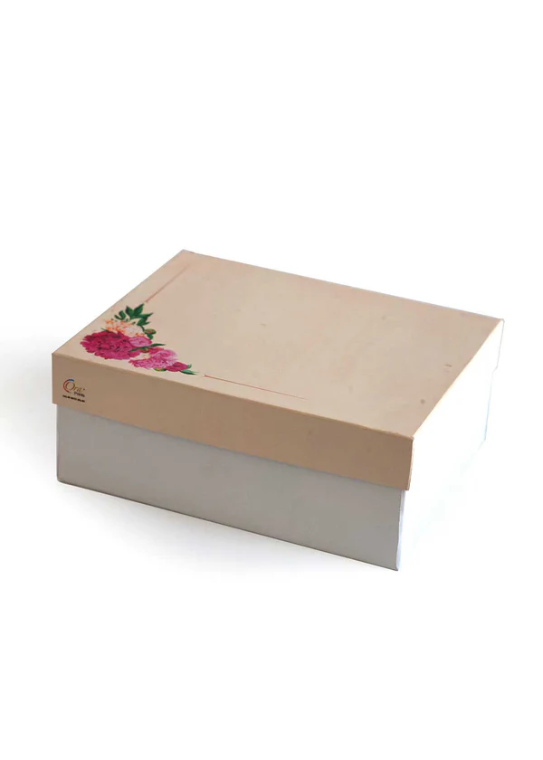 B09 42 (6.5"x8.5"x3.5") White Floral Gift Box | Birthday Gift Box | Wedding Gift Box | Eid Gift Box