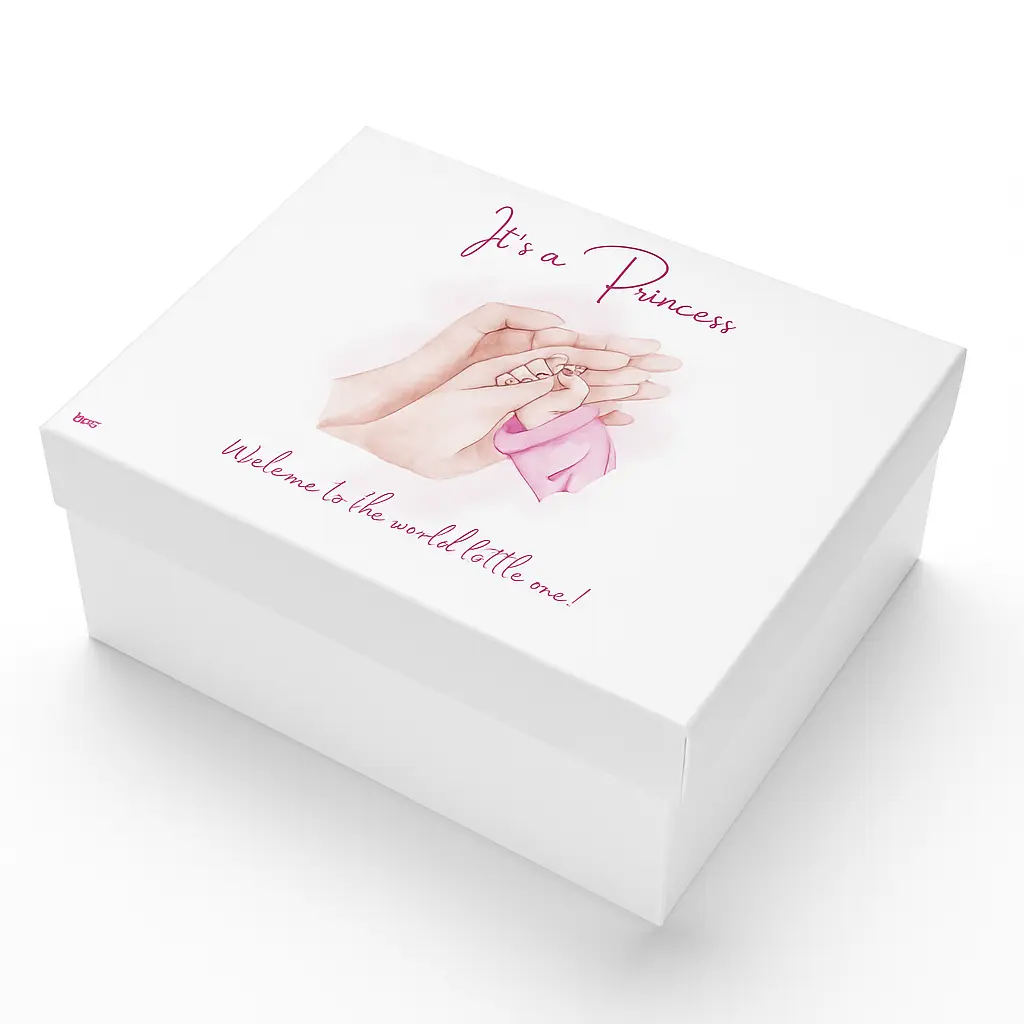 [B1024000000] B10 24 (7.5"x9.5"x4") White Gift Box | Baby Girl Gift Box | Baby Shower Gift Box | Gender Reveal Gift Box 