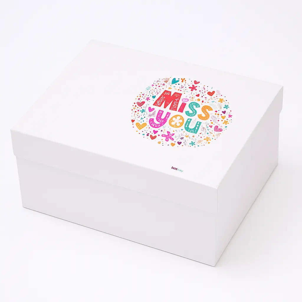 [B1031000000] B10 31 (7.5"x9.5"x4") White Gift Box | Feelings Gift Box | Long Distance Gift Box