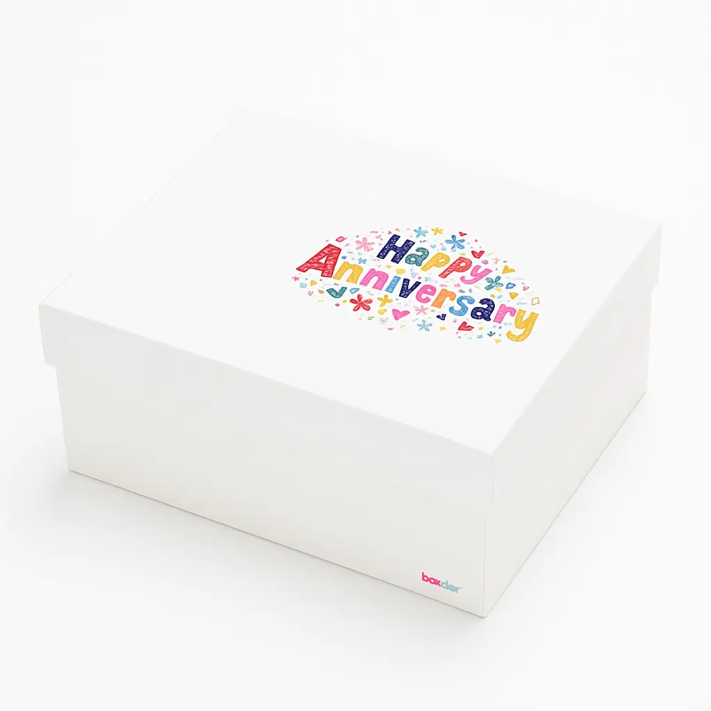 B10 32 (7.5"x9.5"x4") White Gift Box | Anniversary Gift Box 