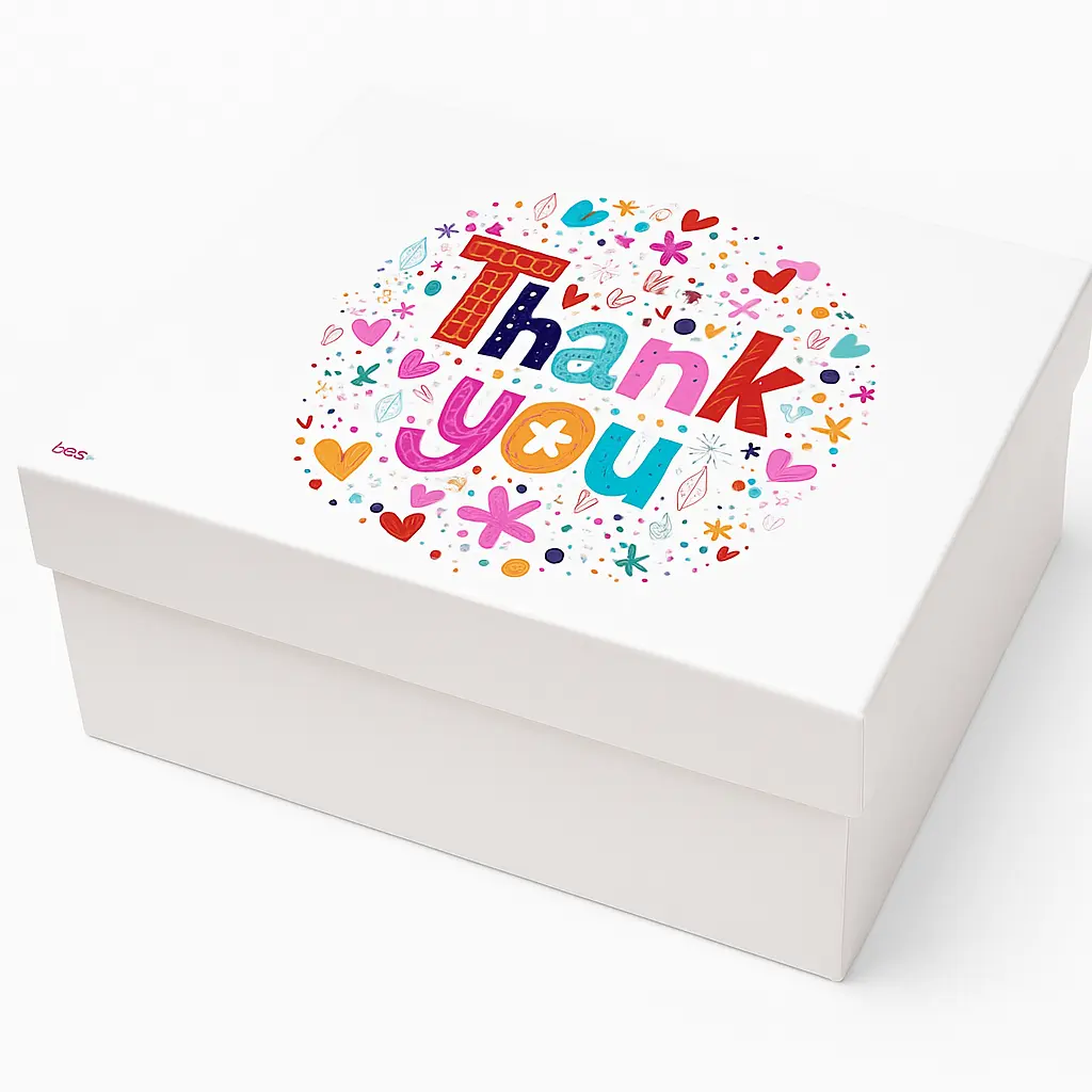 B10 33 (7.5"x9.5"x4") White Gift Box | Feelings Gift Box | Thank you Gift Box 
