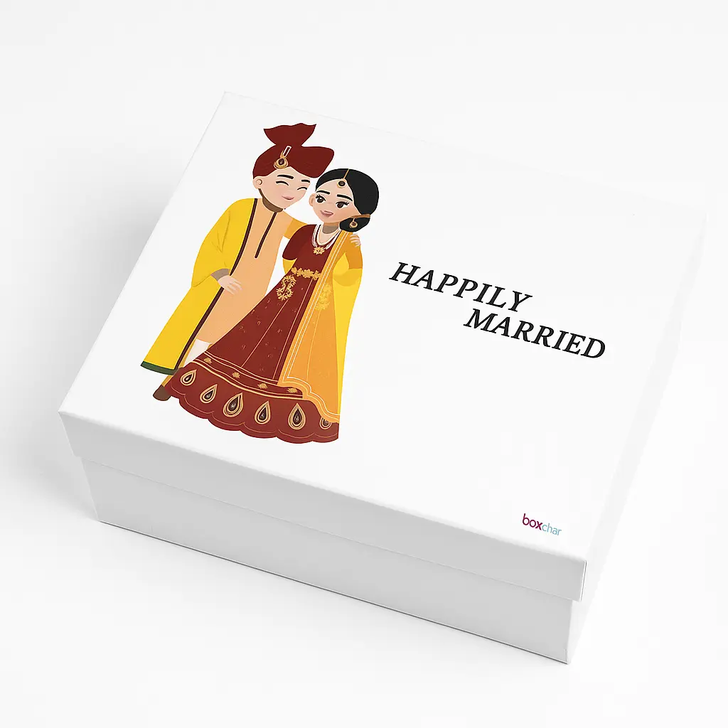 B10 44 (7.5"x9.5"x4") White Gift Box | Romantic Gift Box | Anniversary Gift Box | Couple Gift Box 