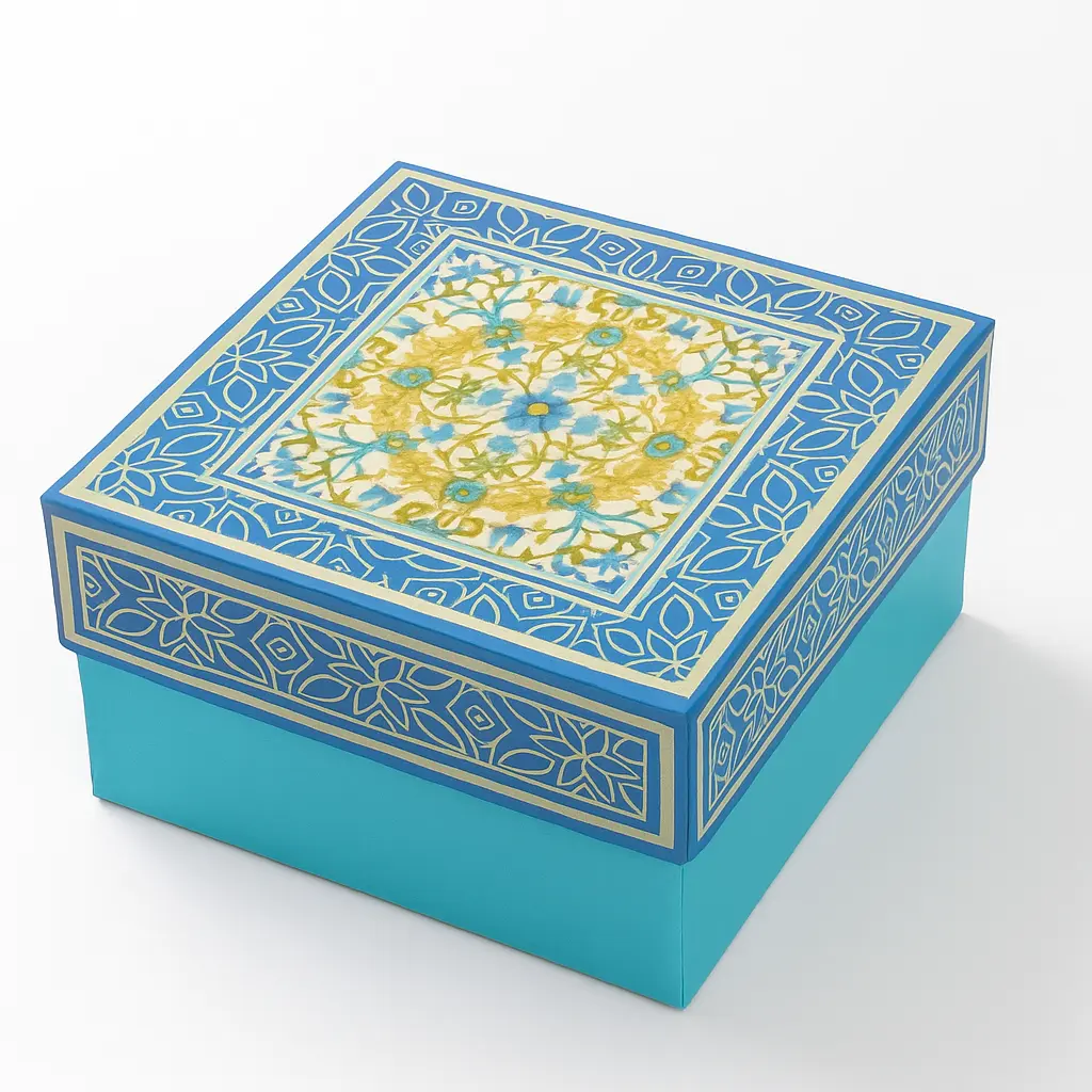 B04 02 (4"x4"x2") Blue Gift Box | Party Favor Box | Birthday Gift Box | Eid Gift Box