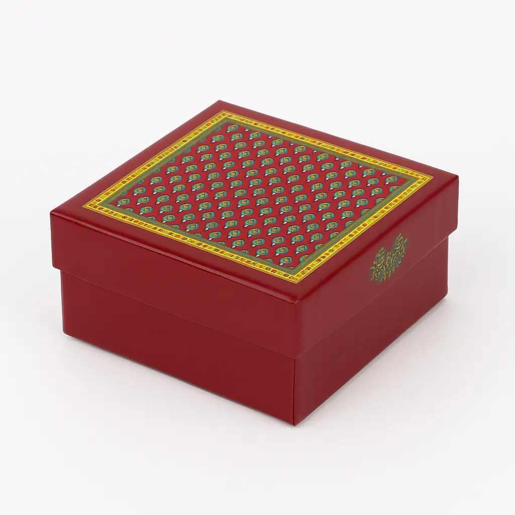 B04 04 (4"x4"x2") Maroon Gift Box | Anniversary Gift Box | Wedding Gift Box | Favor Box 