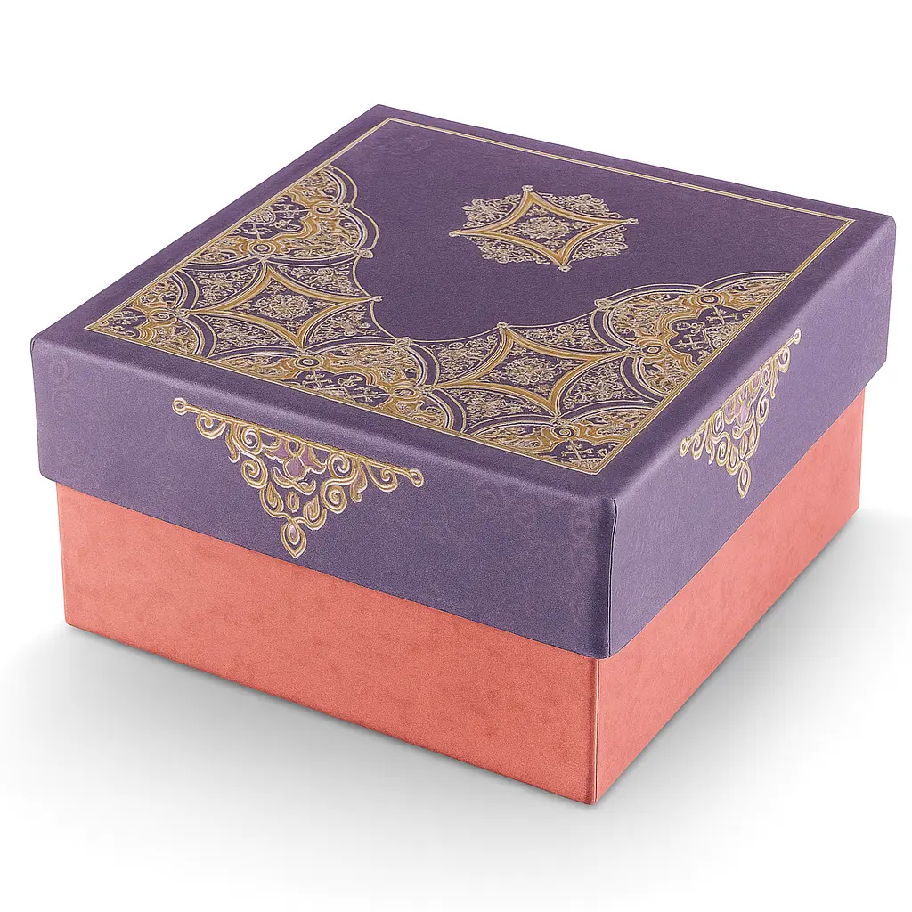 B04 12 (4"x4"x2") Plum & Purple Gift Box | Sweet Gift Box for 1/4kg