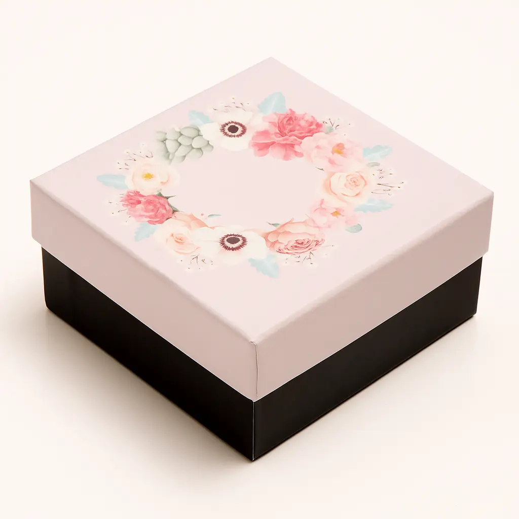 B04 19 (4"x4"x3") Black & White Gift Box | Sweet Gift Box for 1/4kg