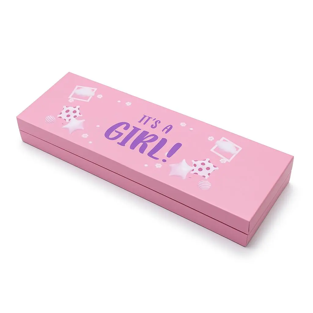 B50 02 (4"x13"x1.5") Newborn Baby Girl Pink Gift Box | Baby Shower Gift | Gender Reveal (Girl) Gift Box