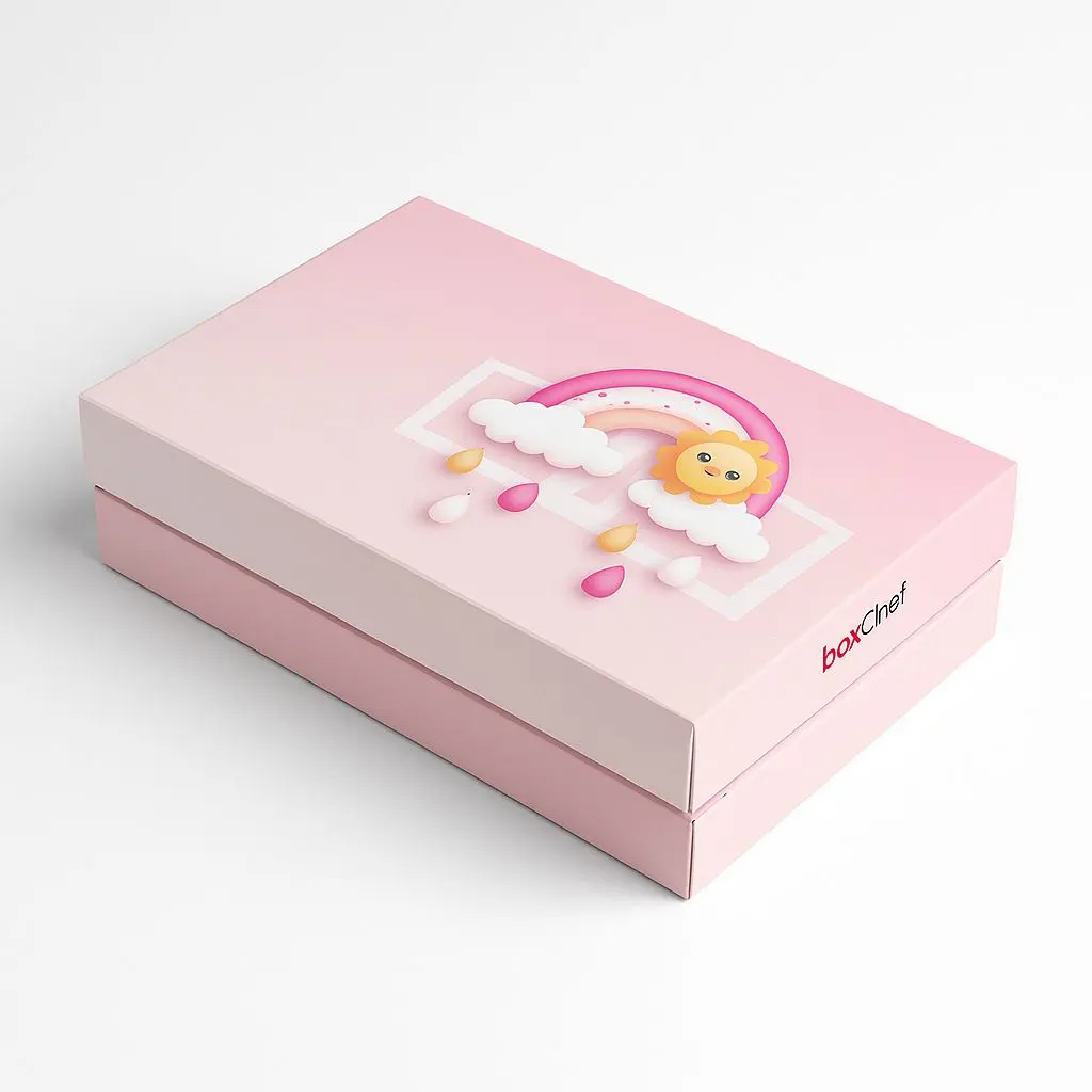 B51 02 (7.3"x7.3"x5.3" In) Newborn Baby Girl Pink Gift Box | Baby Shower Gift | Gender Reveal (Girl) Gift Box