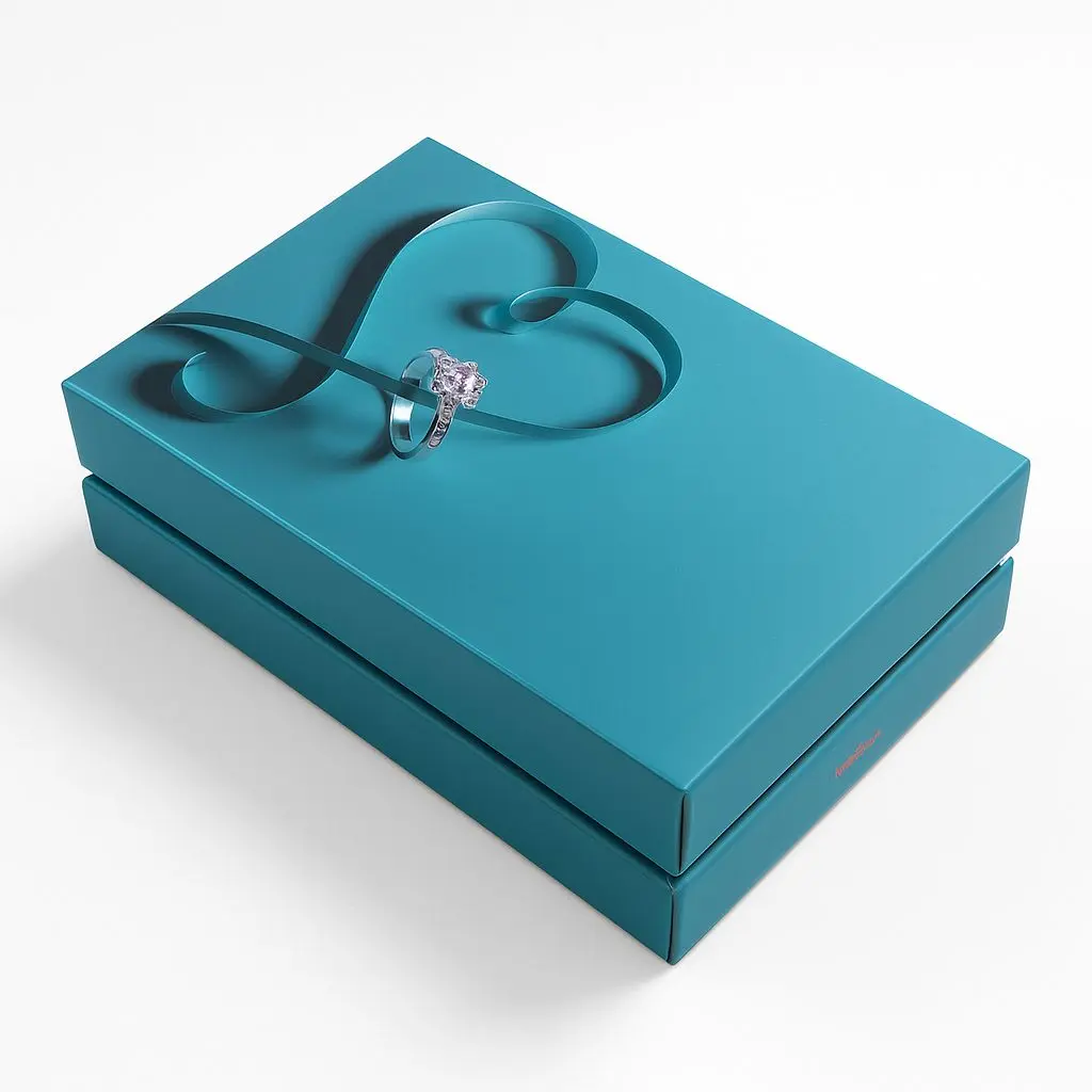B51 03 (7.3"x7.3"x5.3" In) Engagement Blue Gift Box | Proposal Gift Box | Romantic Gift Box | Couples' Gift Box