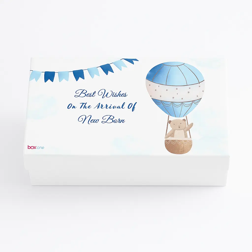 B14 06 (5.5"x9.5"x2") White Gift Box | Newborn Baby Gift Box | Baby Shower Gift Box | Gender Reveal Gift Box