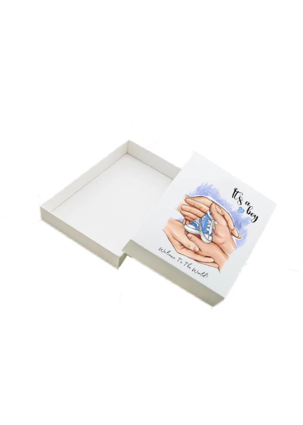 B30 09 (9"x16"x2")White Gift Box | Baby Boy Box | Baby Shower Gift Box | Gender Reveal Gift Box 