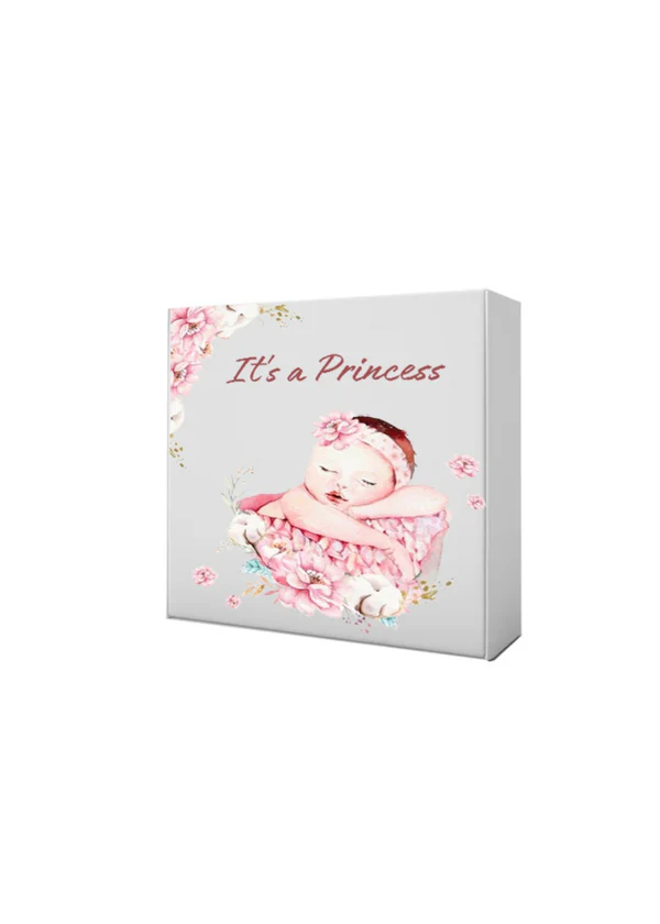 B33 06 (8.5"x8.5"x2") White Gift Box | Baby Girl Gift Box | Baby Shower Gift Box | Gender Reveal Gift Box