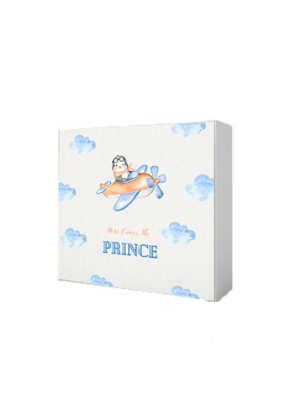 B33 07 (8.5"x8.5"x2") White Gift Box | Baby Boy Gift Box | Baby Shower Gift Box | Gender Reveal Gift Box