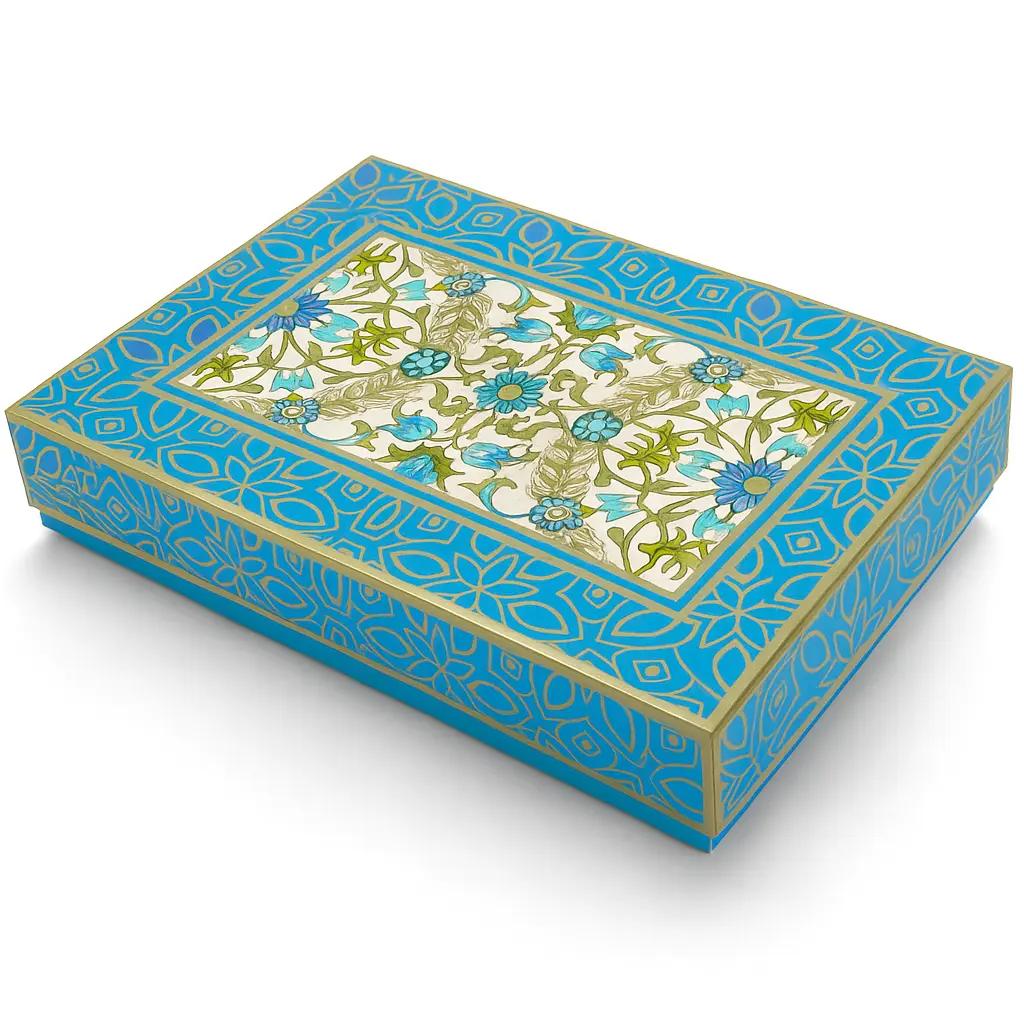 B28 02 (10"x14.7"x2.5") Blue Gift Box | Hajj Gift Box | Eid Gift Box | Wedding Gift Box | Birthday Gift Box