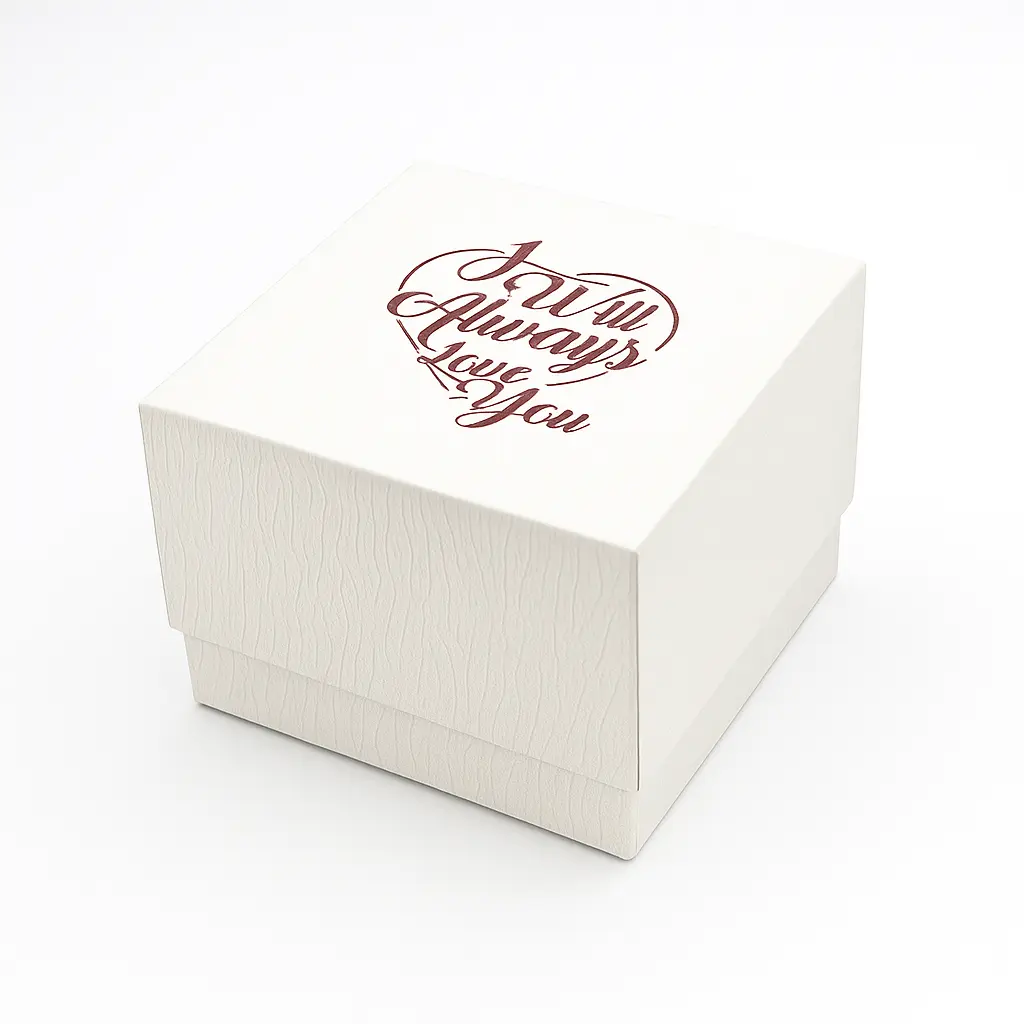 B48 03 (4"x4"x3")White/Red Love Gift Box | Valentine's Day Box | Anniversary Keepsake | Small Gift