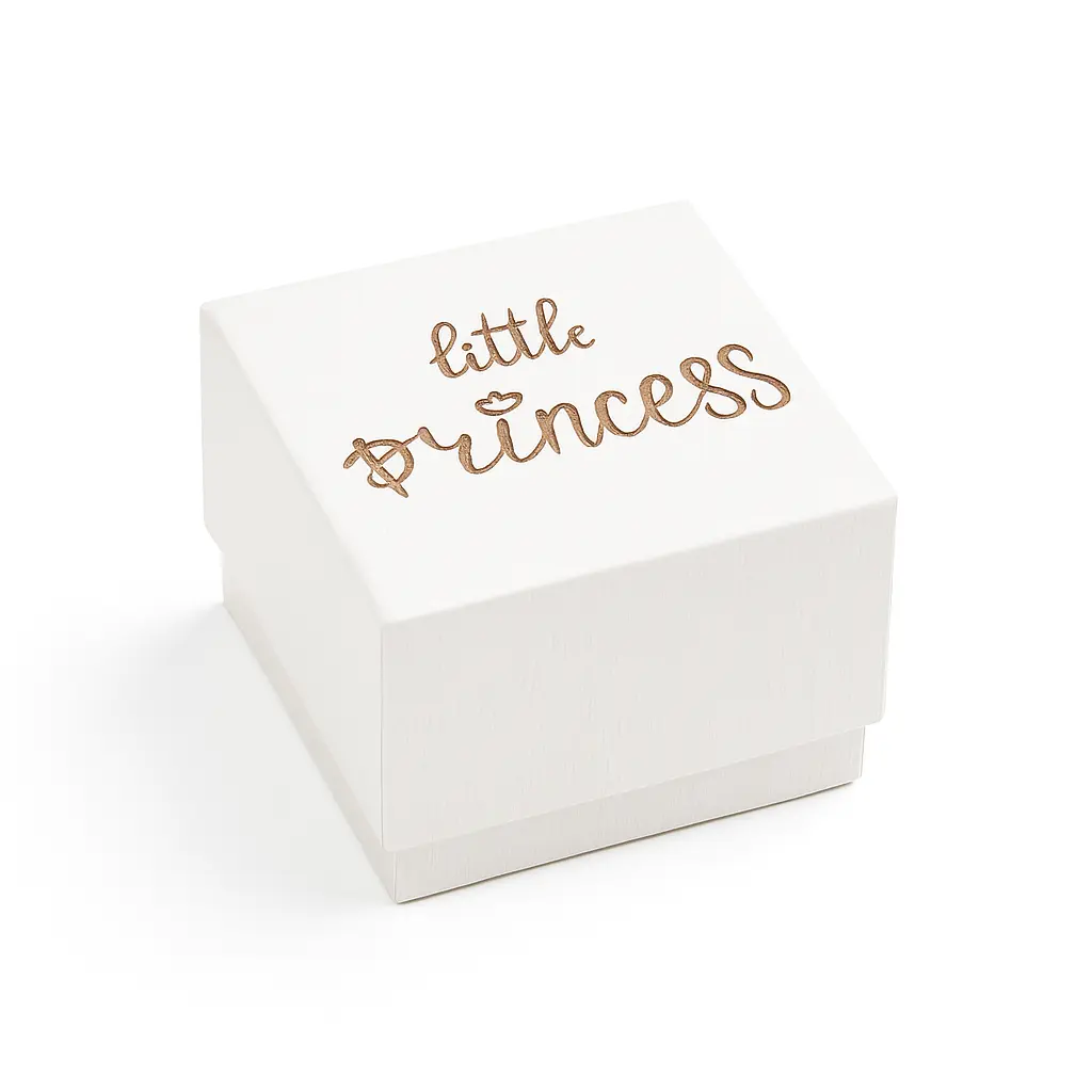 B48 06 (4"x4"x3" Inches) White/Gold Gift Box | Newborn Baby Girl Gift Box | Baby Shower Gift | Gender Reveal (Girl) Gift Box