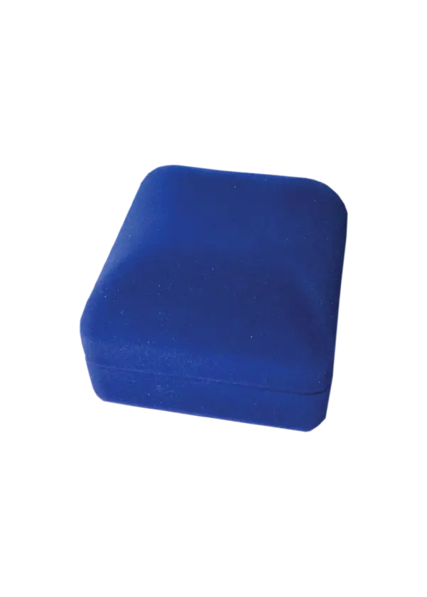 [BJ05BLUE000] BJ05 BLUE | Classic Royal Blue Plush Velvet Hinged Ring Box