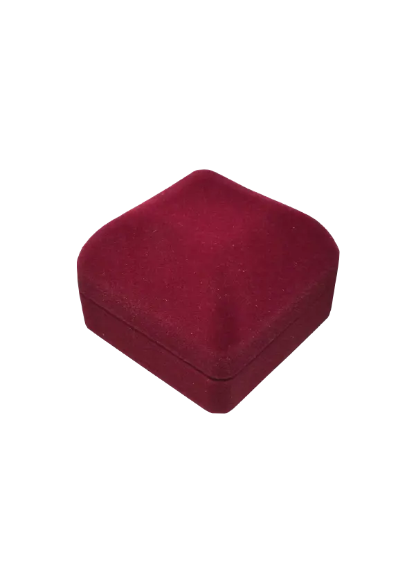 BJ06 MAROON | Classic Burgundy Plush Velvet Hinged Ring Box
