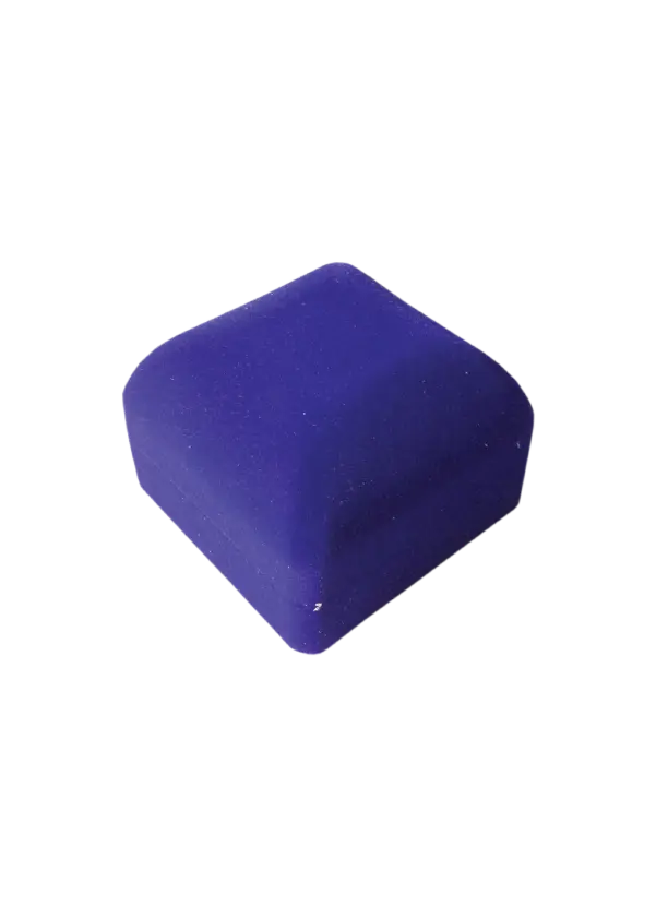 BJ06 BLUE | Classic Royal Blue Plush Velvet Hinged Ring Box