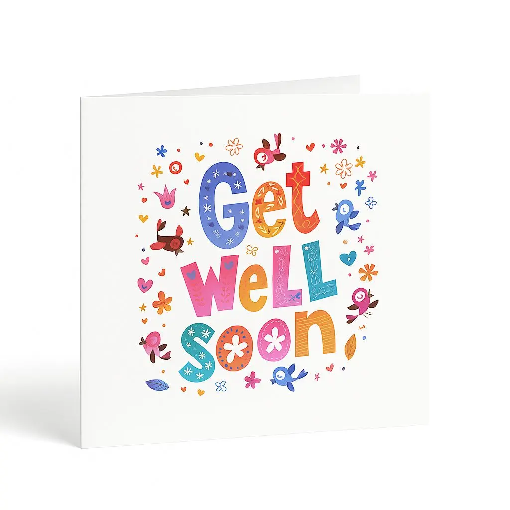 [C010076X6AC] C01 07 | Bright & Cheerful "Get Well Soon" Mini Card | Warm Wishes Card for Recovery & Gift Baskets