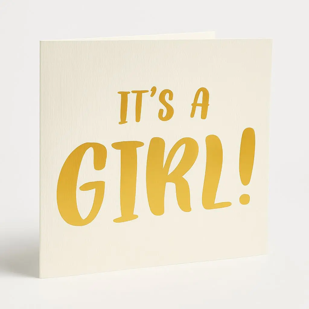C01 20 | "IT'S A GIRL!" Gift Card | Elegant Welcome Baby Enclosure Card for Hampers