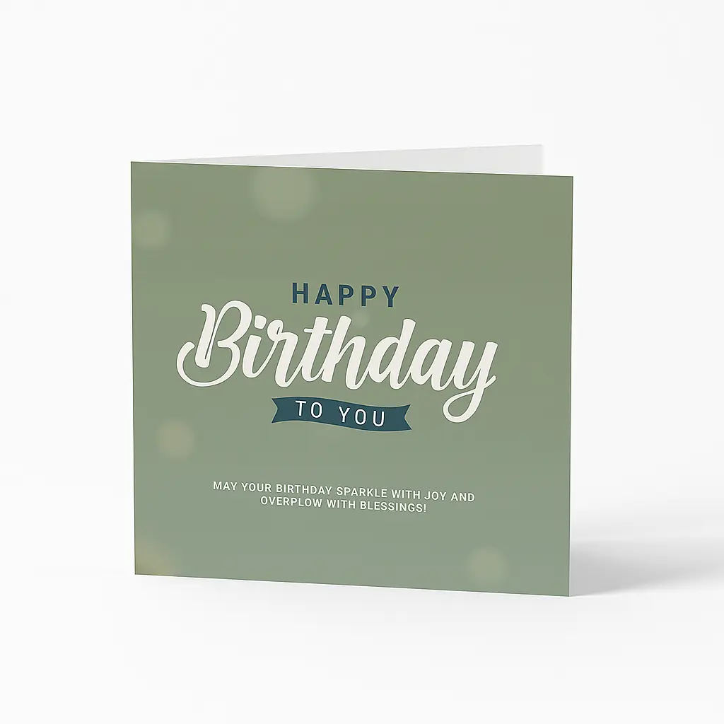 C03 02 | Muted Olive"Happy Birthday To You" Mini Card | Elegant Birthday Gift Card