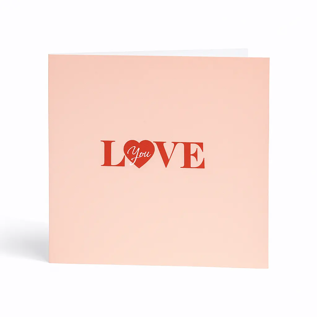 C03 06 | Pastel Blush "LOVE" Mini Card |  Elegant Romantic Enclosure Card for Gift Hampers