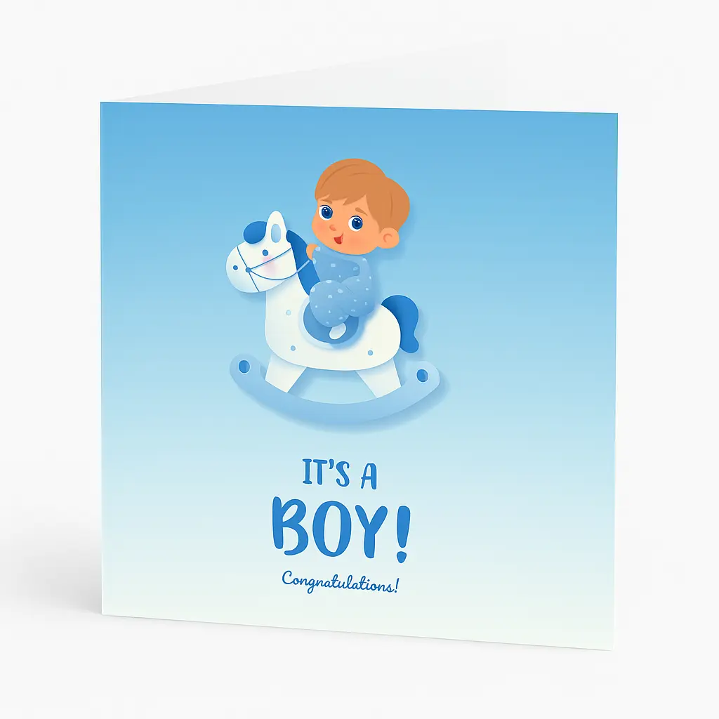 C03 17 | Sky Blue "IT'S A BOY!" Mini Gift Card | Newborn Baby Boy Hamper Card
